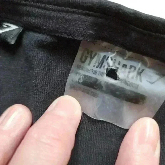 Gymshark Top Long  Sleeve Black Logo Graphic Fitted Stretch Women's Extra Small - Picture 8 of 11